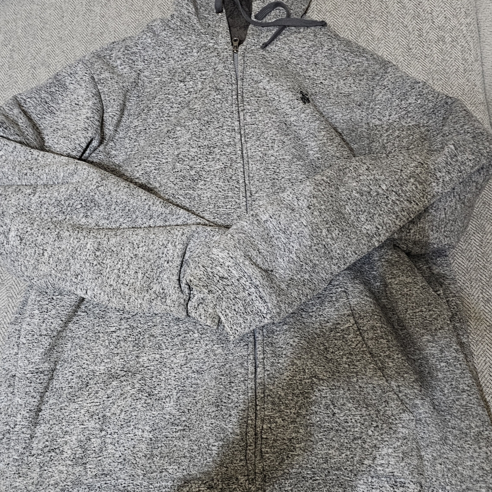 Heathered Gray Mens Quarter Zip Pullover Sweater - Picture 2 of 7